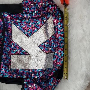 Justice Sequin Intital K Messenger Book Bag